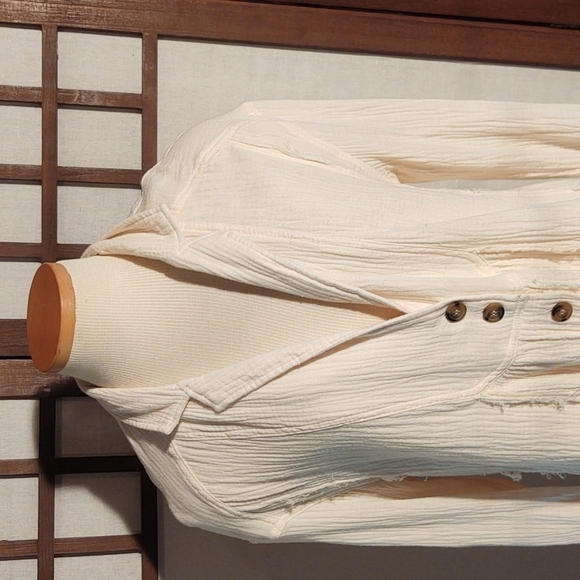 Free People All About The Feels White Oversized Top Sz S - Picture 2 of 10